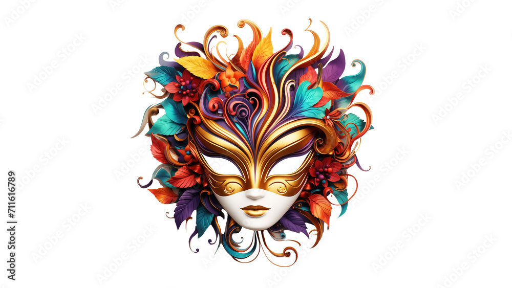 Carnival mask cut out. Carnival woman mask on transparent background