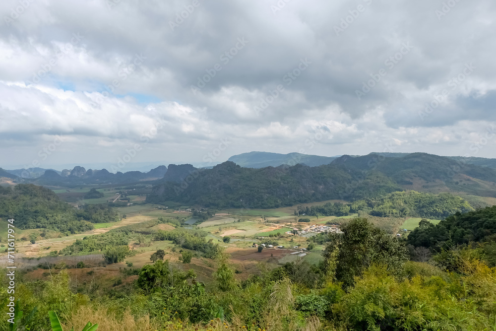 View of the mountain and nature Park at thailand