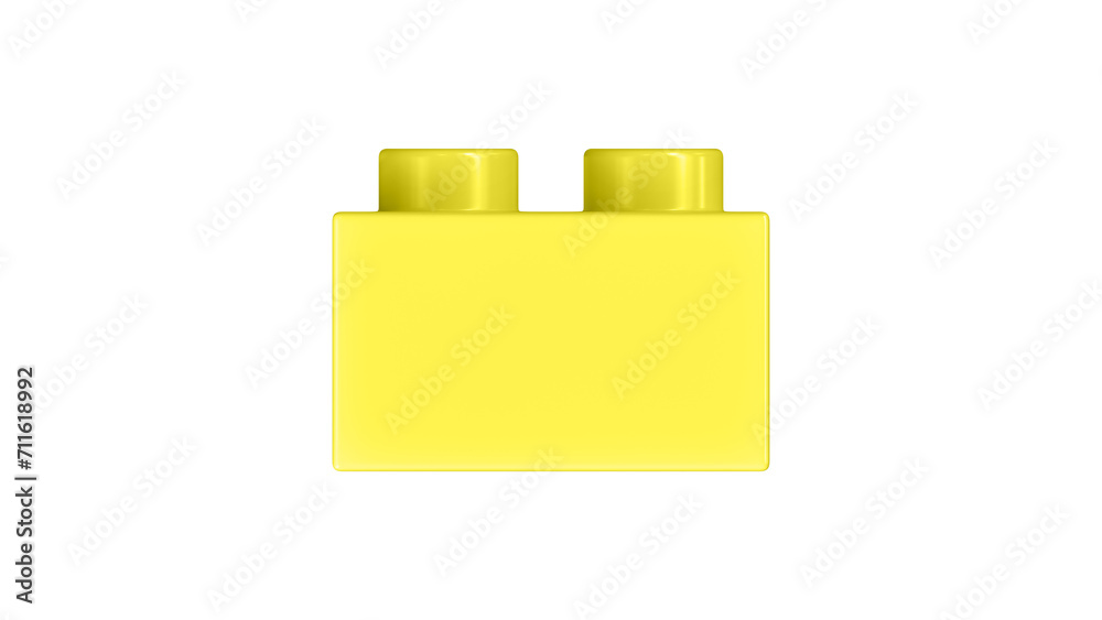 Lemon Block Isolated on a White Background. Close Up View of a Plastic Children Game Brick for Constructors, Side View. High Quality 3D Rendering with a Work Path. 8K Ultra HD, 7680x4320, 300 dpi Lemon Block Isolated on a White Background. Close Up View of a Plastic Children Game Brick for Constructors, Side View. High Quality 3D Rendering with a Work Path. 8K Ultra HD, 7680x4320, 300 dpi