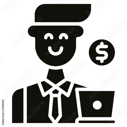 Freelancer Male icon vector image. Can be used for Gig Economy.
