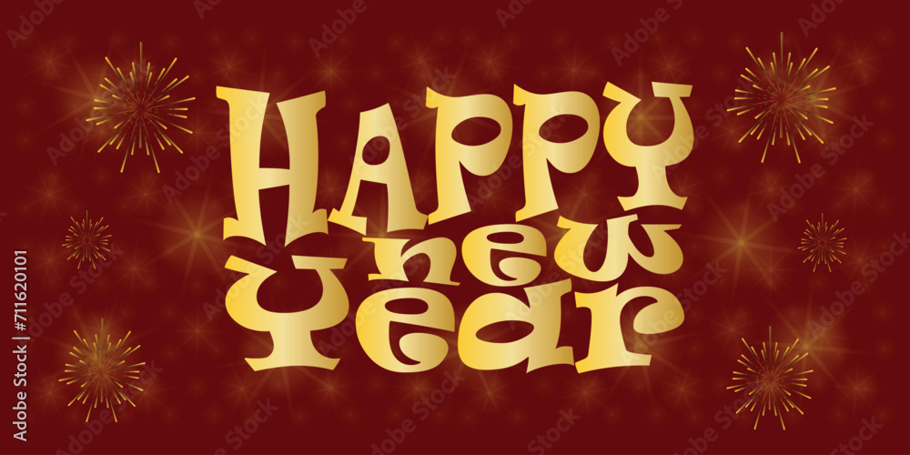 2024 Happy New Year Background Design. Greeting Card, Poster, Banner