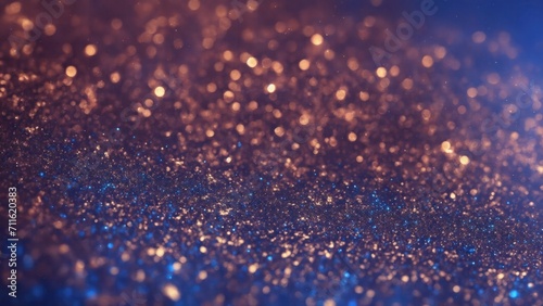 Abstract Maroon, Blue and Golden glitter lights Gold glitter dust texture dark background
