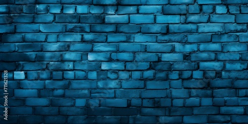 Abstract blue brick wall texture background