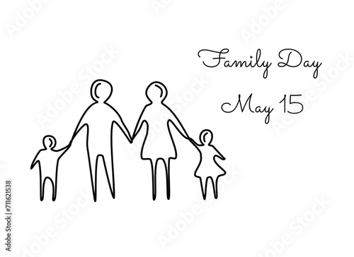Family Day single line art suitable for the holiday.