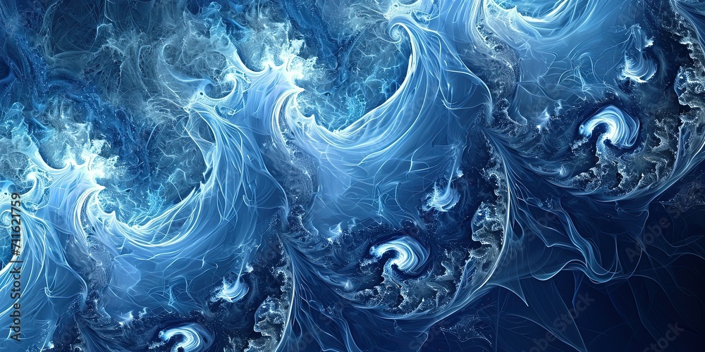 Obraz premium Abstraction with futuristic texture, color combination, wallpaper, background, volumetric texture,geometric elements and shapes,waves. 