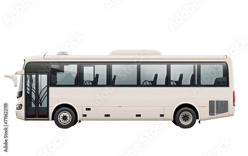 Airport Shuttle Bus On Transparent Background.