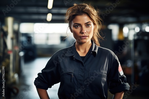Woman working hard in the professional world. AI generated