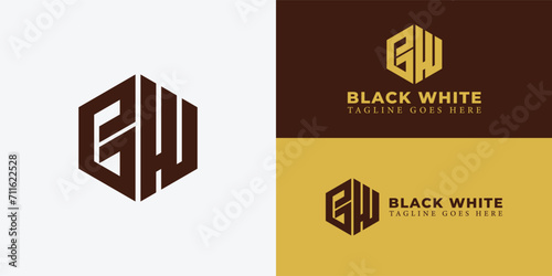 Abstract initial letter BW or WB logo in brown color isolated in white background applied for boutique insurance company logo also suitable for the brands or companies have initial name WB or BW.