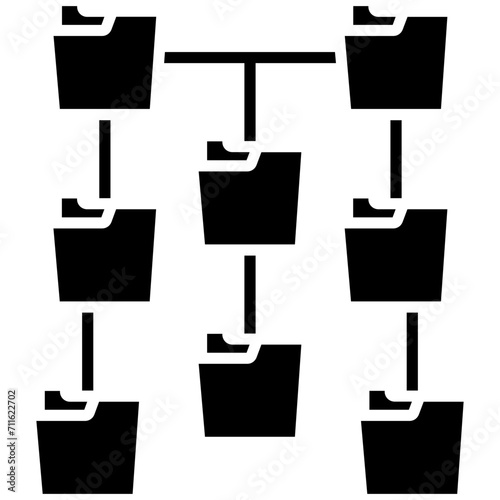Folders Network Structure icon vector image. Can be used for Web Hosting.