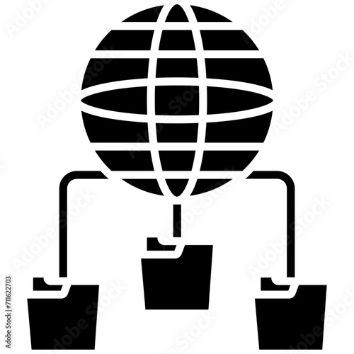 Global Network icon vector image. Can be used for Web Hosting.