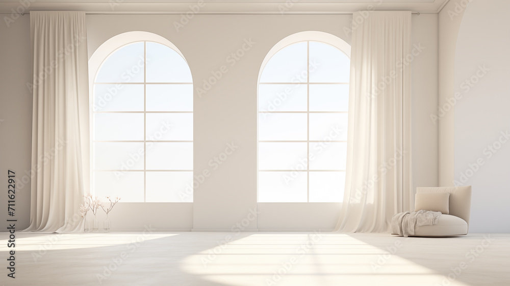 Minimalist Modern Room with Bright Natural Light Minimalist Modern Room with Bright Natural Light