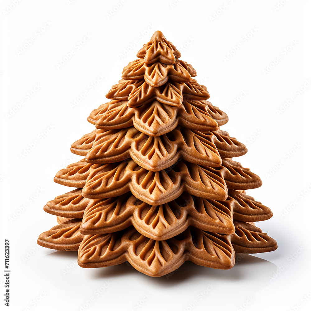 Christmas tree shaped cookies isolated on white background.Close up view Christmas tree shaped cookies isolated on white background.Close up view