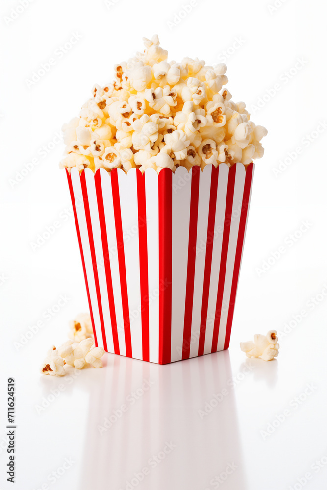 a box of popcorn isolated on a white background