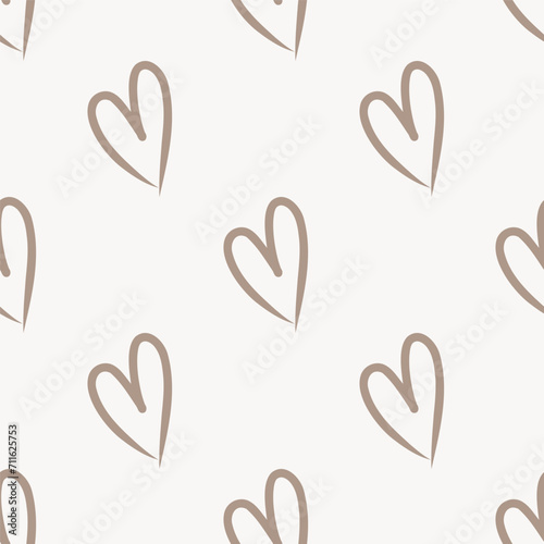 Vector pattern with beige hearts