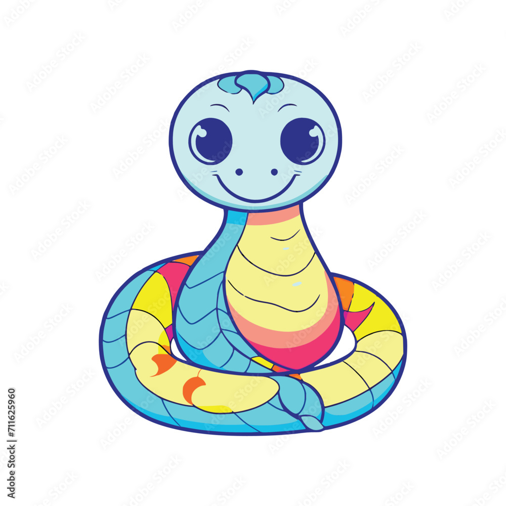Fototapeta premium Cute Cobra wild animal vector EPS