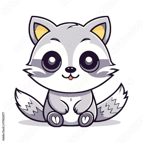 Cute Racoon wild animal vector EPS