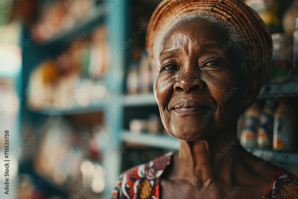 A Black senior female business owner runs a successful online and brick-and-mortar business. A Black senior female business owner runs a successful online and brick-and-mortar business.