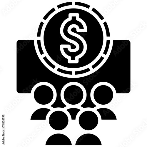 Crowdfunding icon vector image. Can be used for Fintech.