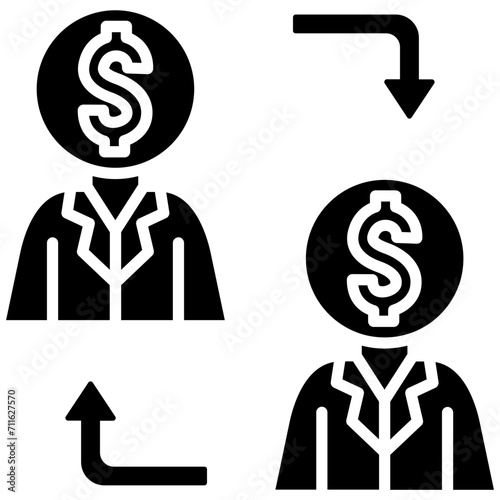 P2P Landing icon vector image. Can be used for Fintech.