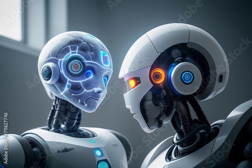 Ai chatgpt artificial intelligence ai robot, futuristic robot, robot, internet computer wlan. Generated AI © Michael