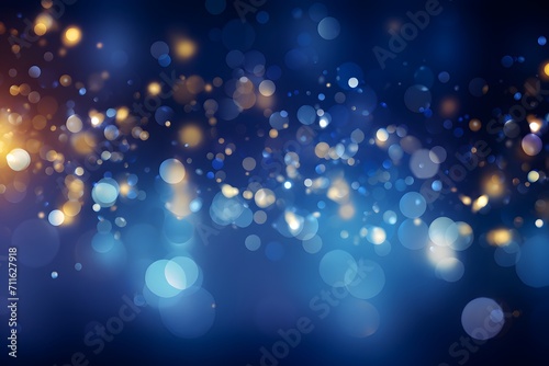 Abstract blue bokeh background texture with glitter twinkling lights