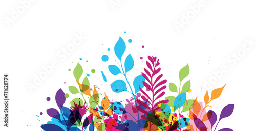 sfondo, fiori, piante, primavera, campo fiorito, pennellate di colore