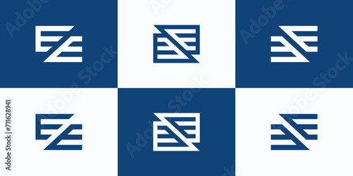 Collection of vector logo design icons and logos, abstract two letter E initials.