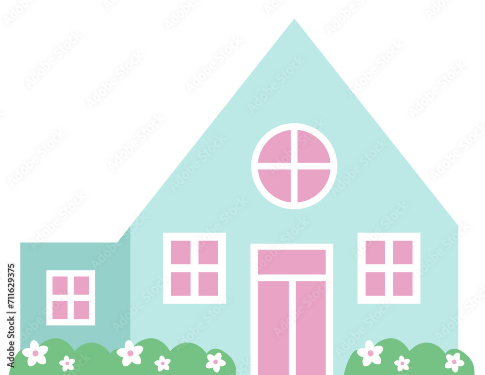 Spring house icon. sweet Home vector.