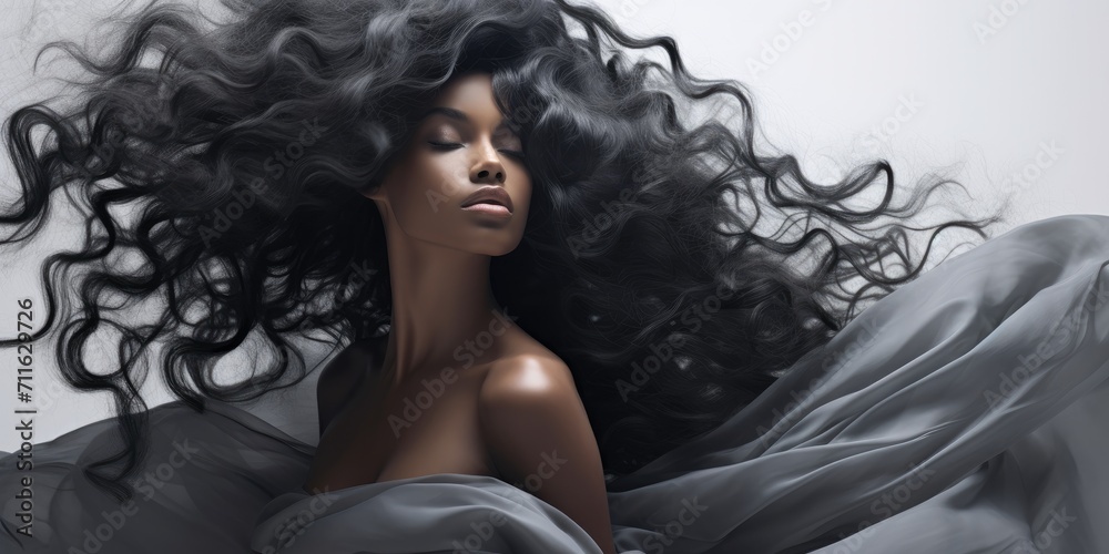 Fototapeta premium Woman with a beautiful afro hairstyle.