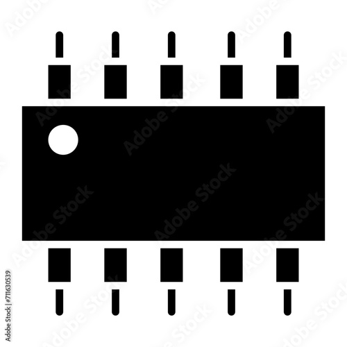 Integrated Circuit icon vector image. Can be used for Electric Circuits.