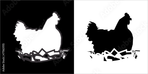  Illustration vector graphics of hen brooding icon