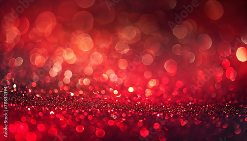 Abstract Valentine's Background with Red Glitter Bokeh