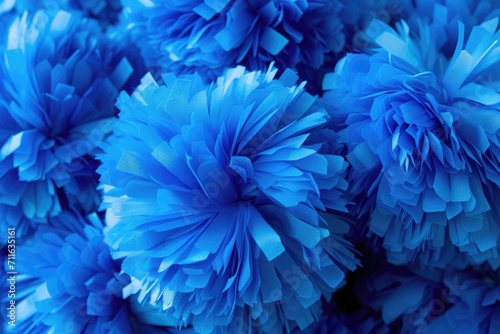 The Vibrant Blue Pompoms Of Cheerleading