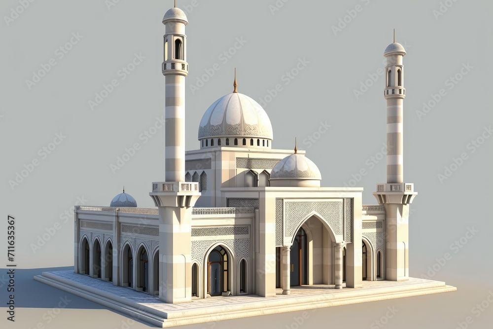 Obraz premium mosque is adorned with multiple domes and tall minarets