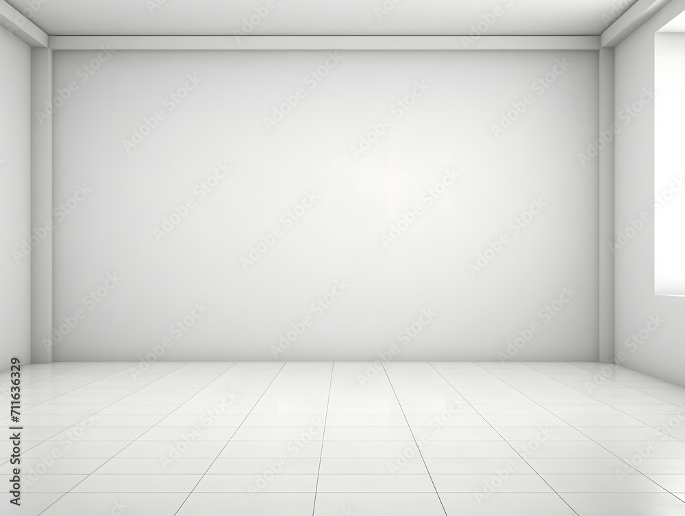 Empty room with white wall and empty space