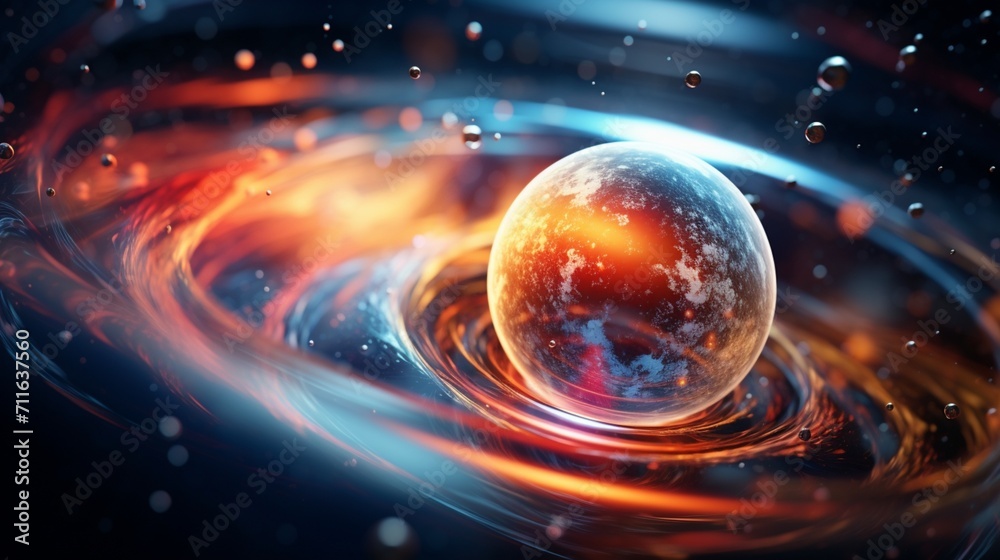 A cosmos view inside a droplet of water - Generative AI A cosmos view inside a droplet of water - Generative AI