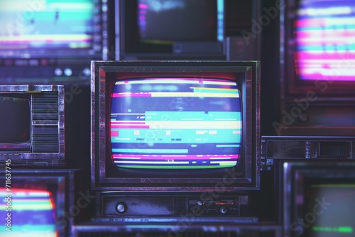 Retro And Glitchy Background: Vintage Vhs Scanlines For Tvs And Video Games