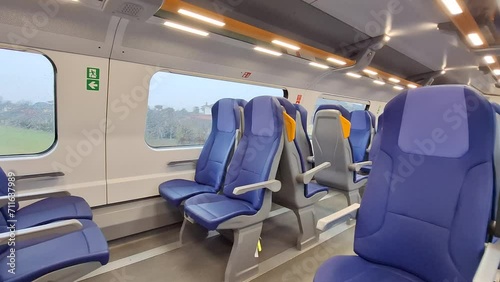 Interior of a new regional italian train photo