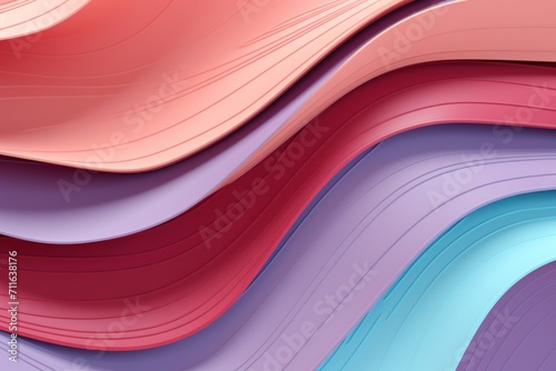 A pink  red  and purple paper wallpaper  in the style of light brown and light mint  colorful curves