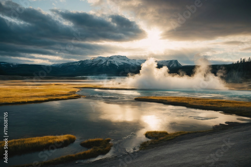 geyser in park national park