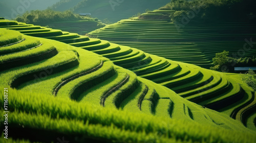 Terracing green and lush scallion fields, © Santy Hong