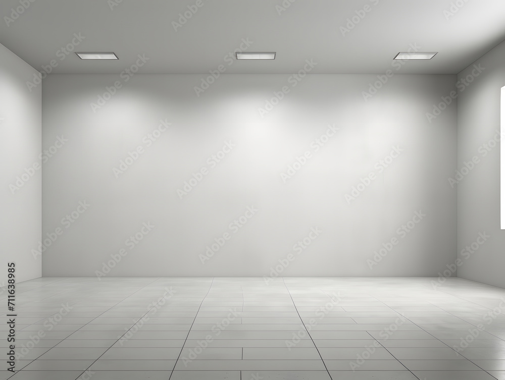 Empty room with white wall and empty space