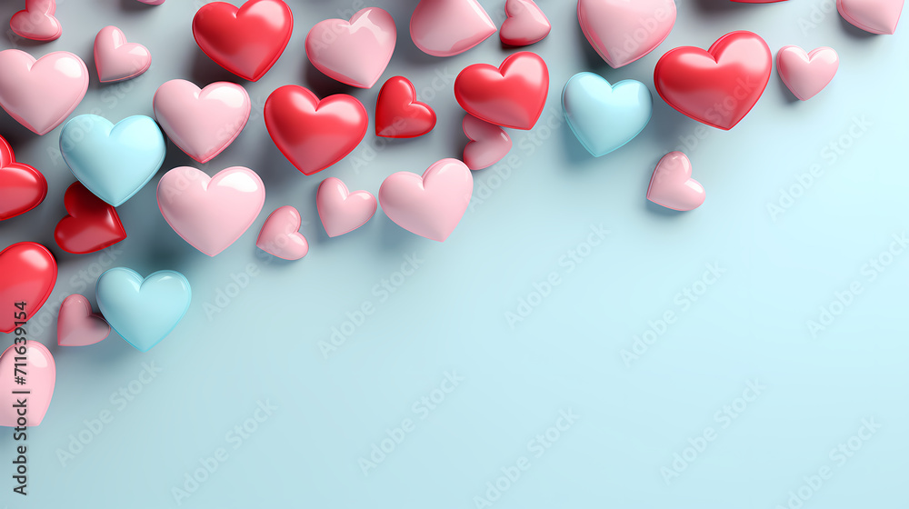 Valentine's Day, love and romance background, background with heart shapes