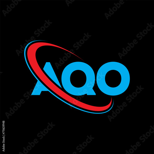 AQO logo. AQO letter. AQO letter logo design. Initials AQO logo linked with circle and uppercase monogram logo. AQO typography for technology  business and real estate brand.