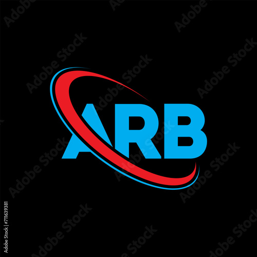 ARB logo. ARB letter. ARB letter logo design. Initials ARB logo linked with circle and uppercase monogram logo. ARB typography for technology, business and real estate brand.