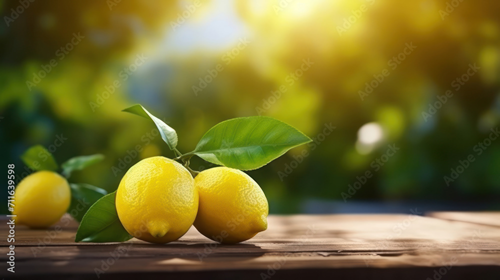 Lemon on table at lemon farm.