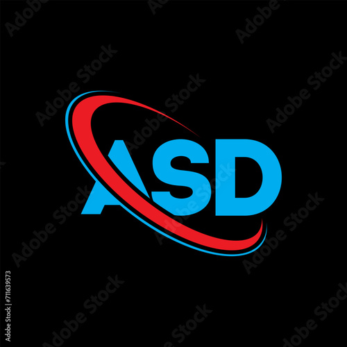 ASD logo. ASD letter. ASD letter logo design. Initials ASD logo linked with circle and uppercase monogram logo. ASD typography for technology, business and real estate brand.