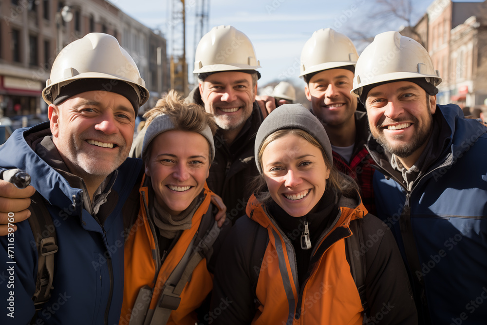 Group teamwork architects wearing safety uniforms and helmets, harmonious with hands for achievement together. builder and contractor development residential while a successful concept Group teamwork architects wearing safety uniforms and helmets, harmonious with hands for achievement together. builder and contractor development residential while a successful concept