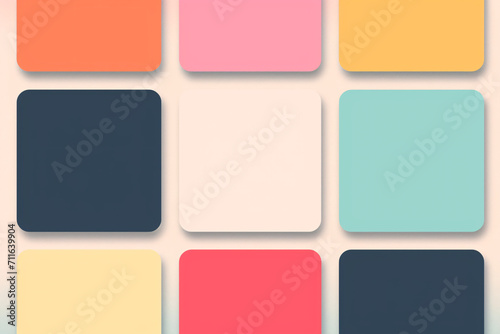 Colorful squares of various shades on a cream background