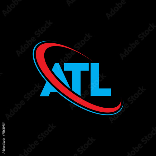 ATL logo. ATL letter. ATL letter logo design. Initials ATL logo linked with circle and uppercase monogram logo. ATL typography for technology, business and real estate brand. photo